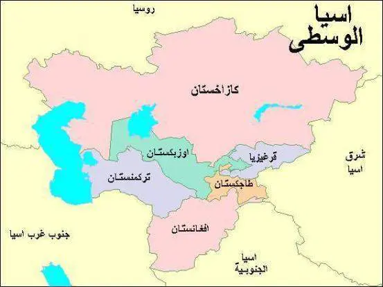 موقع كازاخستان على خريطة العالم